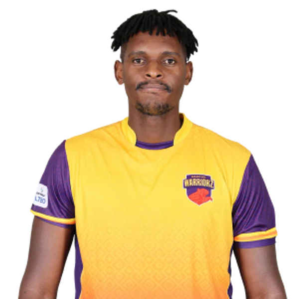 Richard Ngarava portrait in Official Sharjah Warriorz Season 4 squad shirt