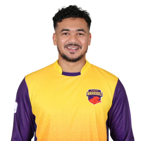 Taskin Ahmed portrait in Official Sharjah Warriorz Season 4 squad shirt