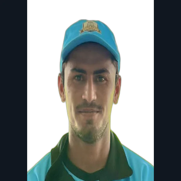 Afzaal Manzoor portrait in Official Pakistan domestic player shirt