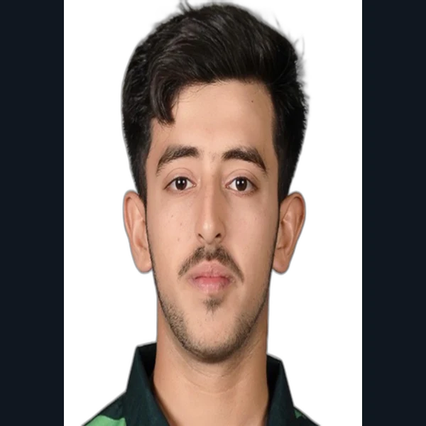Azan Awais portrait in Official Pakistan domestic player shirt