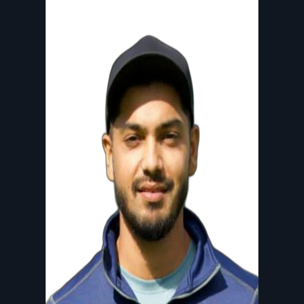 Mohsin Riaz portrait in Official Pakistan domestic player shirt