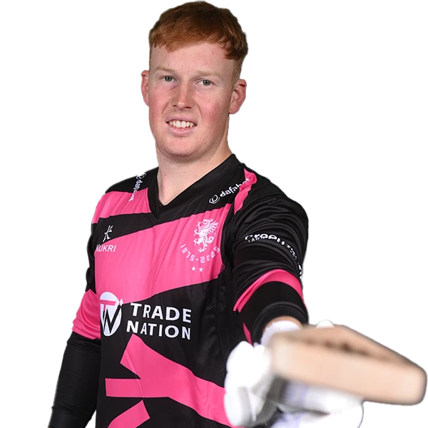 James Rew portrait in Official Somerset squad shirt