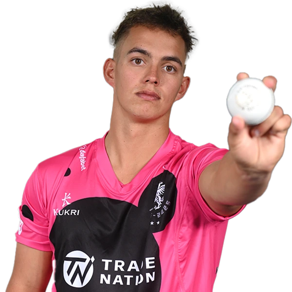 Josh Thomas portrait in Official Somerset squad shirt