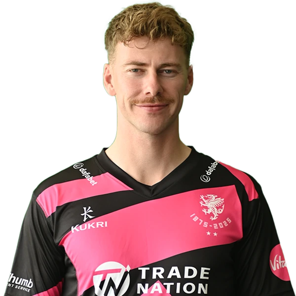 Riley Meredith portrait in Official Somerset squad shirt