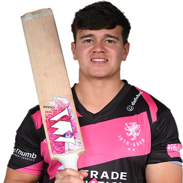 Will Smeed portrait in Official Somerset squad shirt