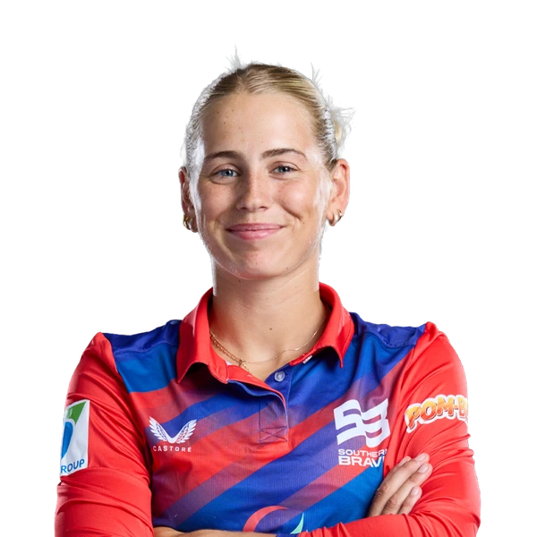 Daisy Gibb portrait in Official Southern Brave 2026 squad shirt