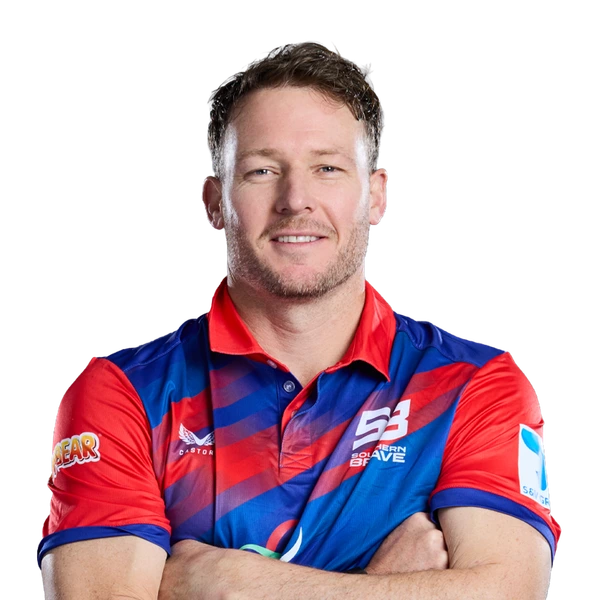 David Miller portrait in Official Southern Brave 2026 squad shirt