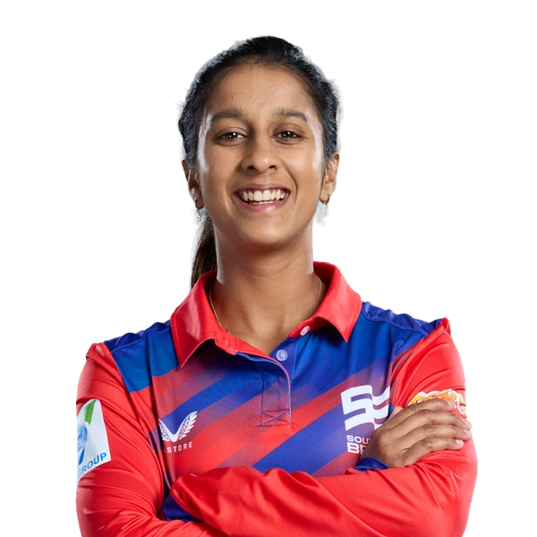 Jemimah Rodrigues portrait in Official Southern Brave 2026 squad shirt