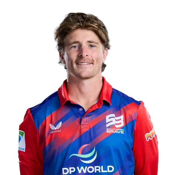 Tom Abell portrait in Official Southern Brave 2026 squad shirt