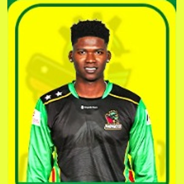 Ashmead Nedd portrait in Official St Kitts and Nevis Patriots 2026 squad shirt
