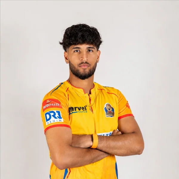 Dhruv Parashar portrait in Official Sudur Paschim Royals Season 2 squad shirt
