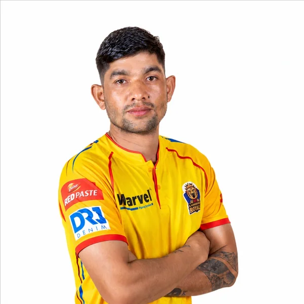Dipendra Thapa portrait in Official Sudur Paschim Royals Season 2 squad shirt