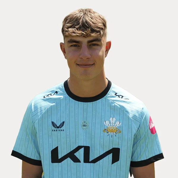 Adam Thomas portrait in Official Surrey squad shirt
