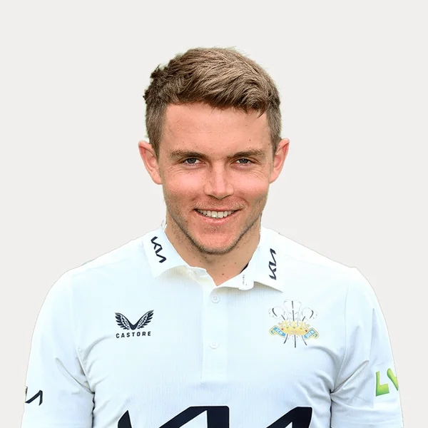 Sam Curran portrait in Official Surrey squad shirt