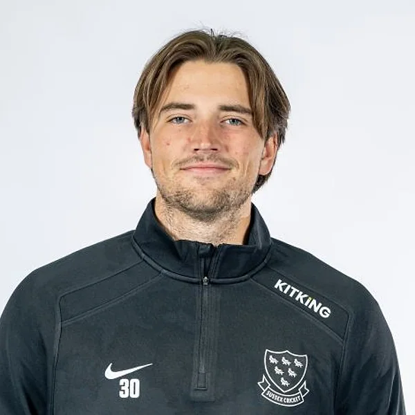 James Coles portrait in Official Sussex player-directory shirt or playing portrait
