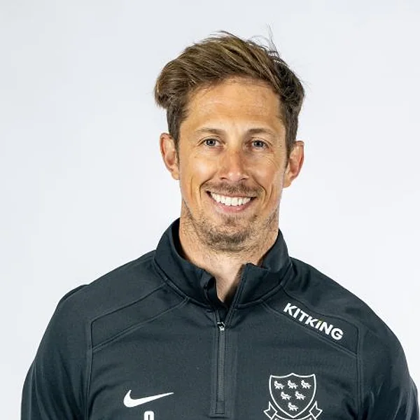 John Simpson portrait in Official Sussex player-directory shirt or playing portrait