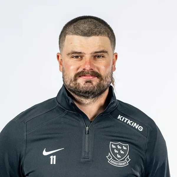 Oli Carter portrait in Official Sussex player-directory shirt or playing portrait