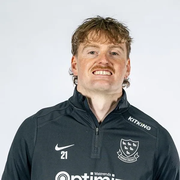 Sean Hunt portrait in Official Sussex player-directory shirt or playing portrait