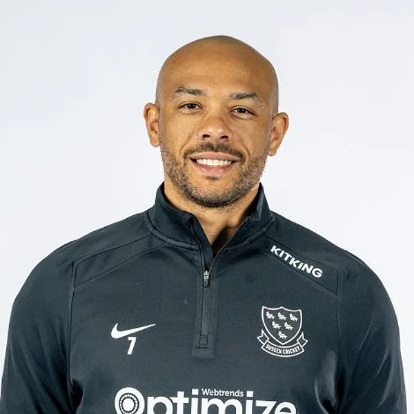Tymal Mills portrait in Official Sussex player-directory shirt or playing portrait