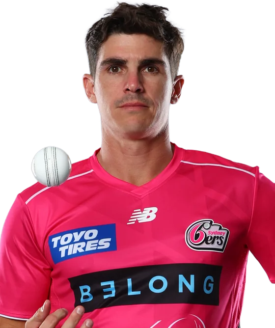Sean Abbott portrait in Official Sydney Sixers BBL squad shirt