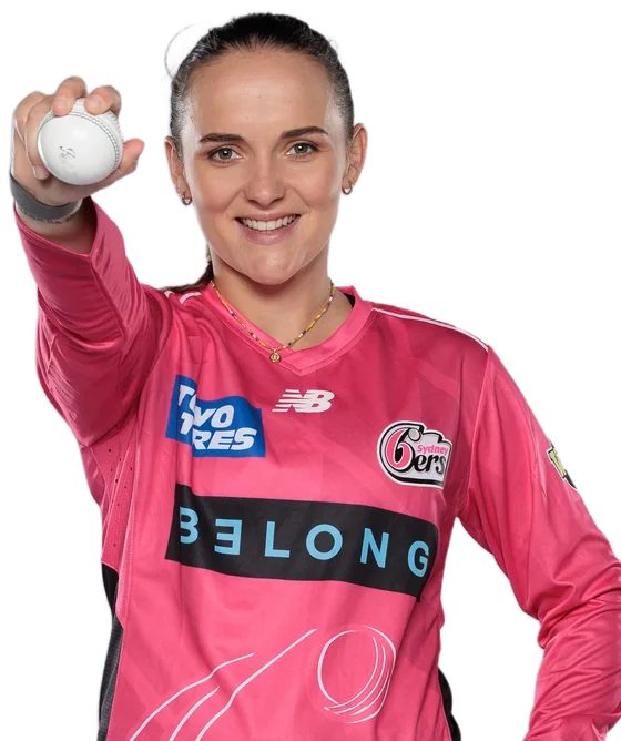 Amelia Kerr portrait in Official Sydney Sixers WBBL squad shirt