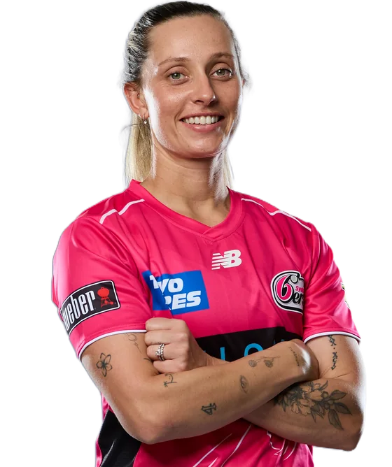 Ashleigh Gardner portrait in Official Sydney Sixers WBBL squad shirt