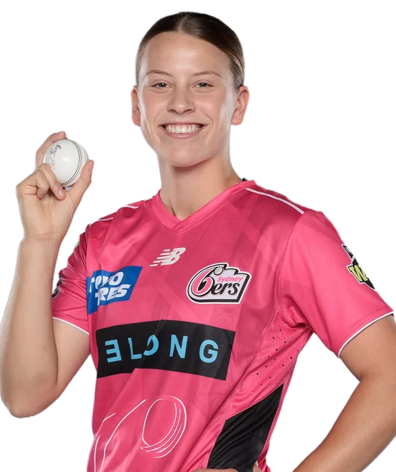 Caoimhe Bray portrait in Official Sydney Sixers WBBL squad shirt