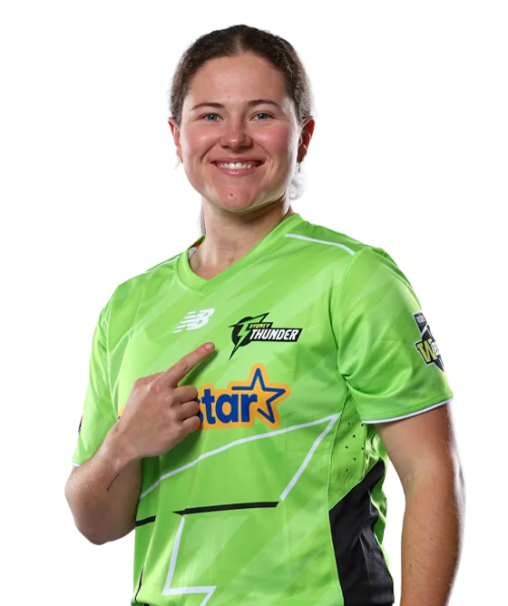 Hannah Darlington portrait in Official Sydney Thunder WBBL squad shirt