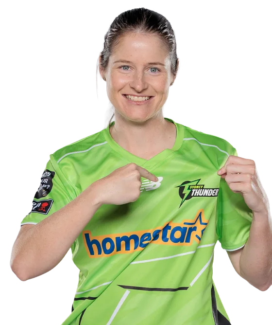 Tahlia Wilson portrait in Official Sydney Thunder WBBL squad shirt