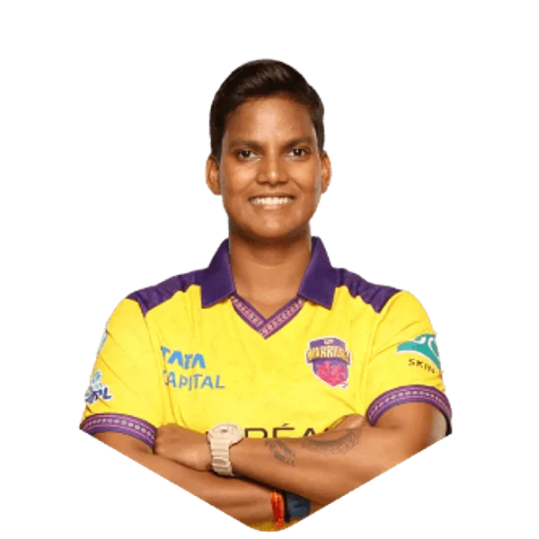Deepti Sharma portrait in Official UP Warriorz 2026 squad shirt