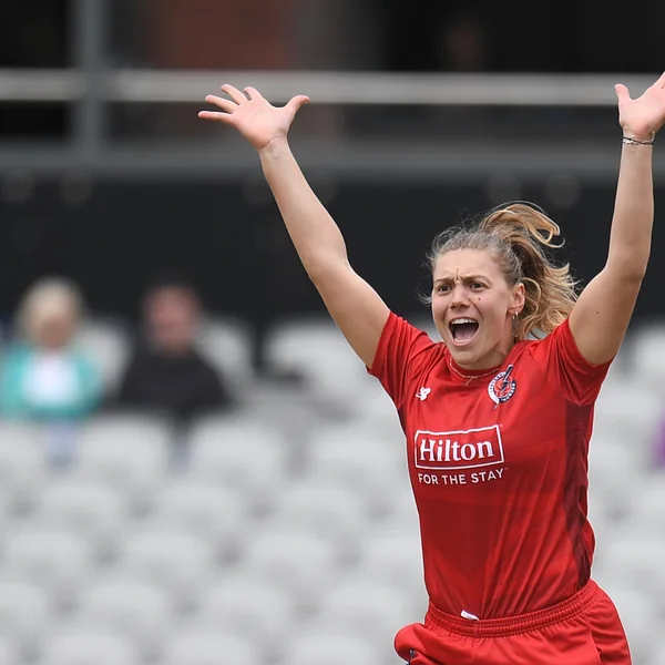 Tara Norris portrait in Lancashire women's current playing shirt; canonical Tara Norris portrait after her pre-season UP Warriorz withdrawal