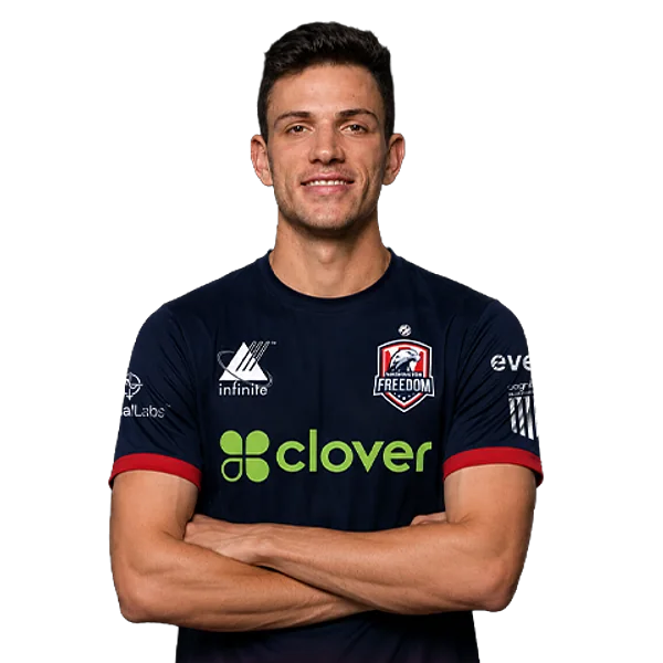 Marco Jansen portrait in Official Washington Freedom squad shirt